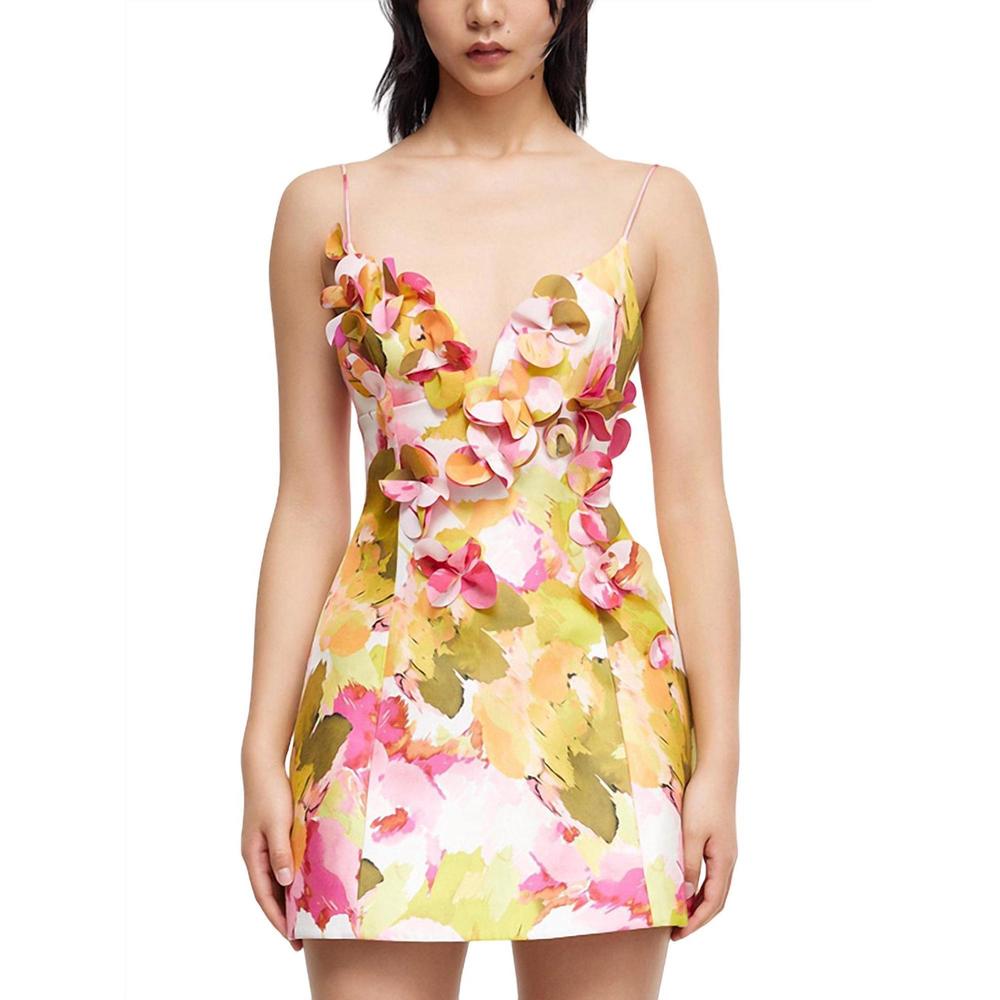 Acler Floral Mini Dress - Pink and Yellow